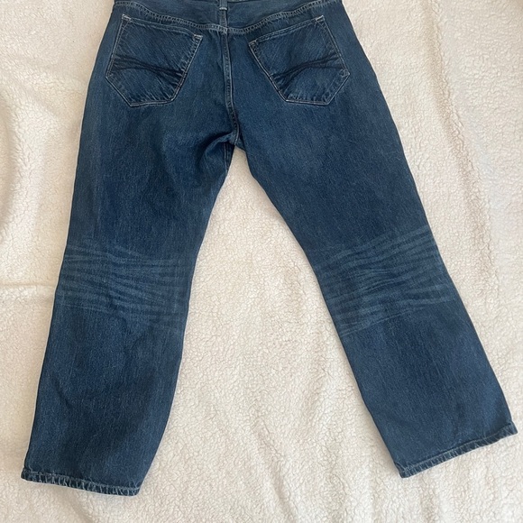 Express Blake Loose Fit Boot Cut blue Jeans - Picture 2 of 6